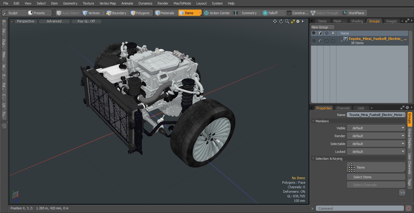 3D Toyota Mirai Fuelcell Electric Motor