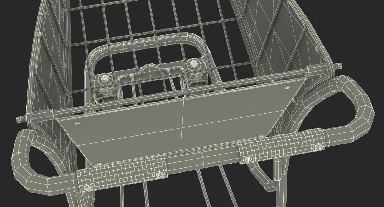 3D Airport Trolley Cart Empty