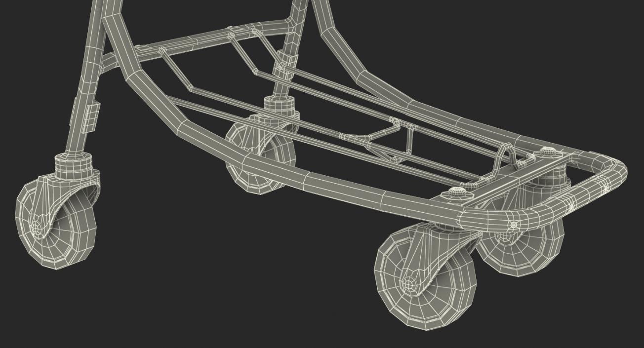 3D Airport Trolley Cart Empty