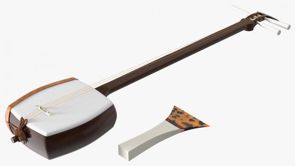 Shamisen White 3D model