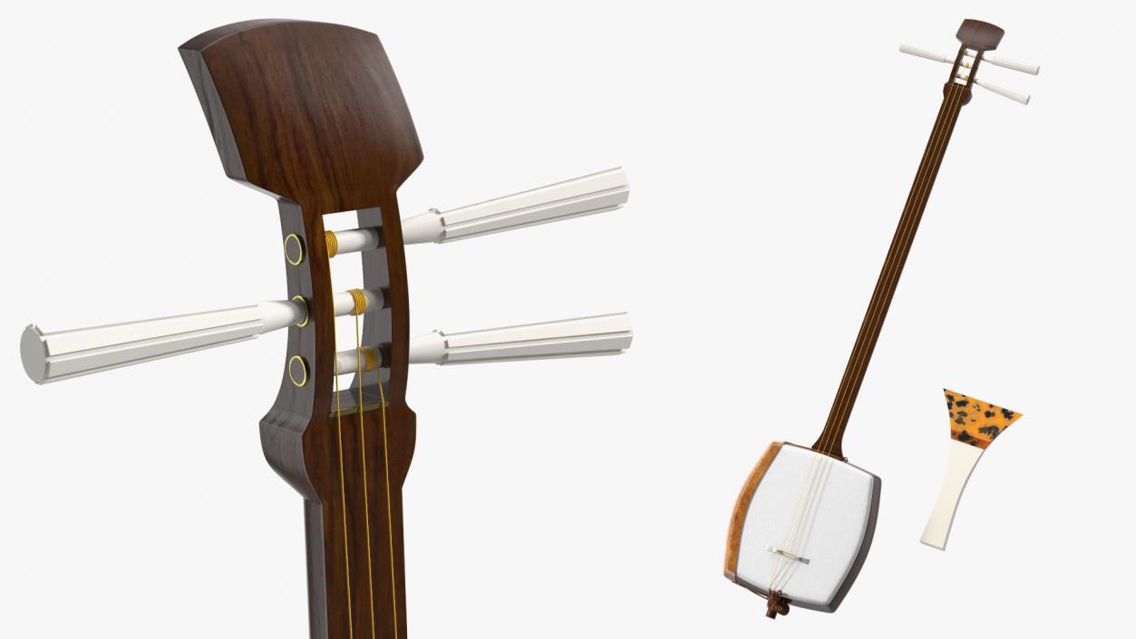 Shamisen White 3D model