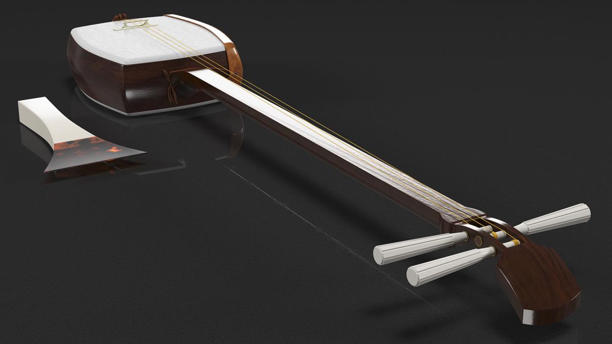 Shamisen White 3D model