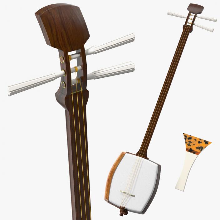 Shamisen White 3D model