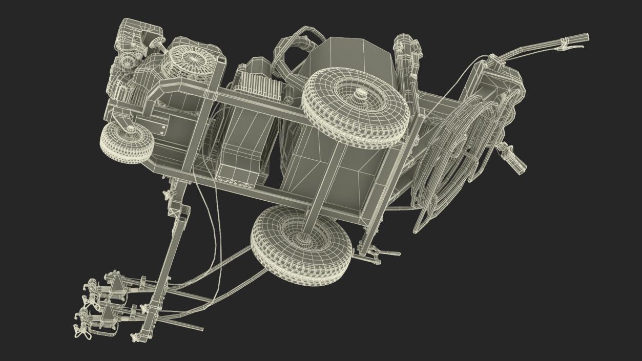 3D Cold Paint Road Marking Machine Rigged model