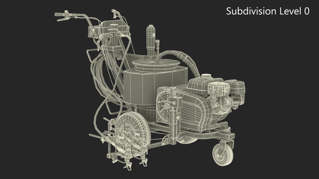 3D Cold Paint Road Marking Machine Rigged model