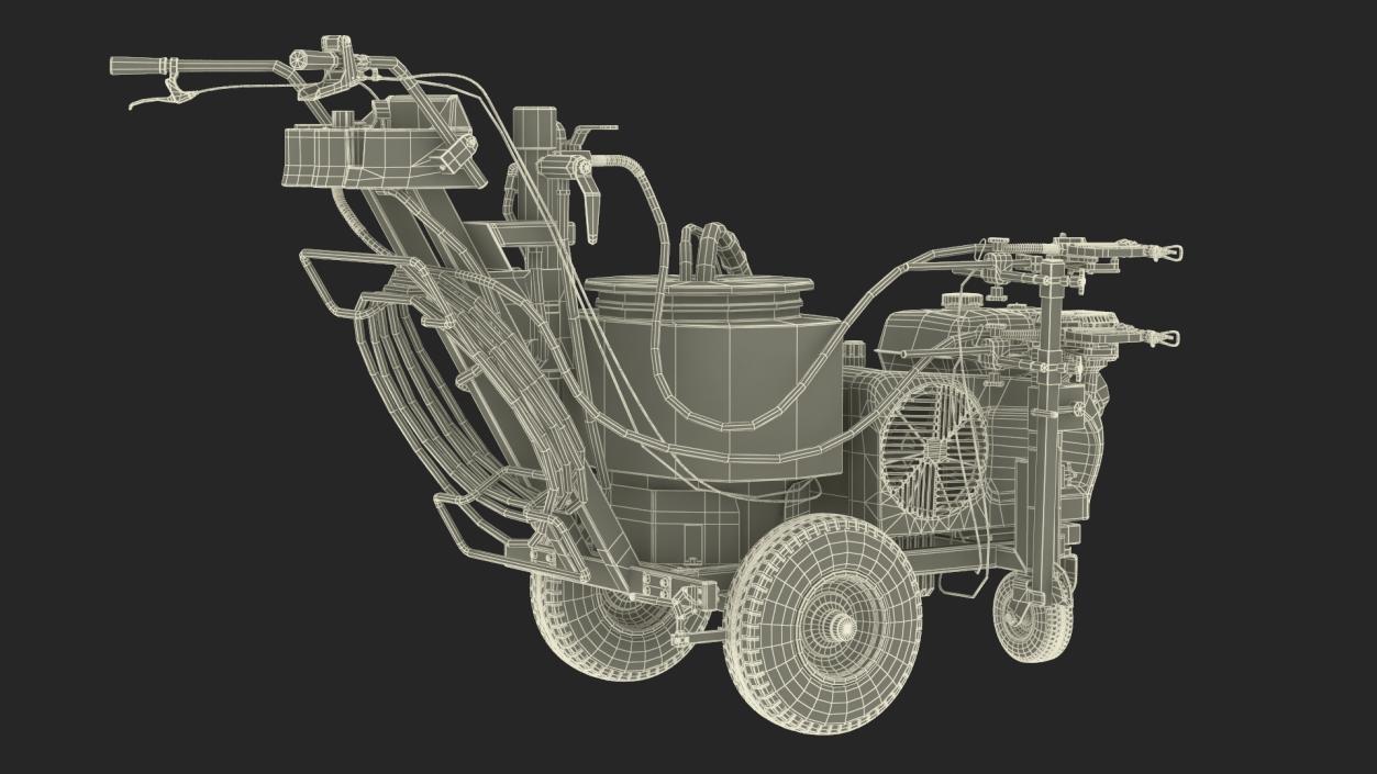 3D Cold Paint Road Marking Machine Rigged model