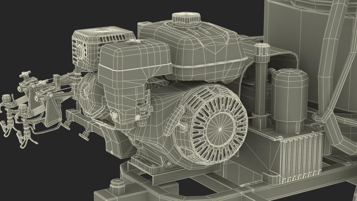 3D Cold Paint Road Marking Machine Rigged model