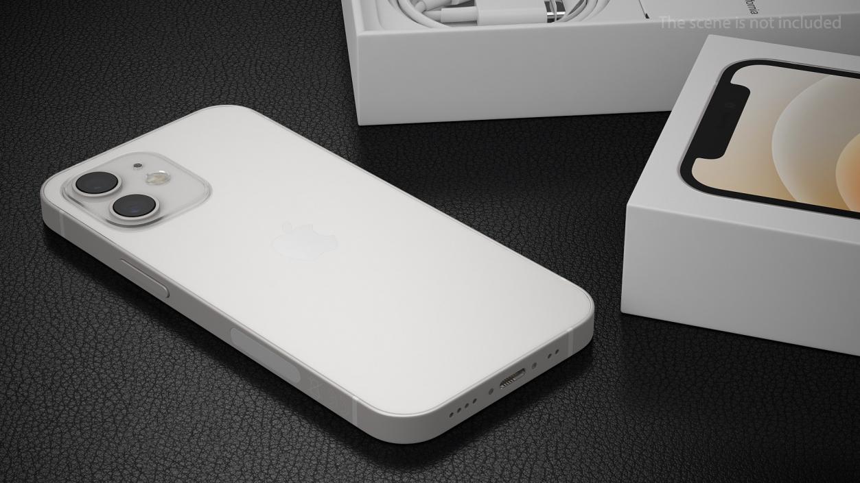 3D iPhone 12 mini Unboxed White model