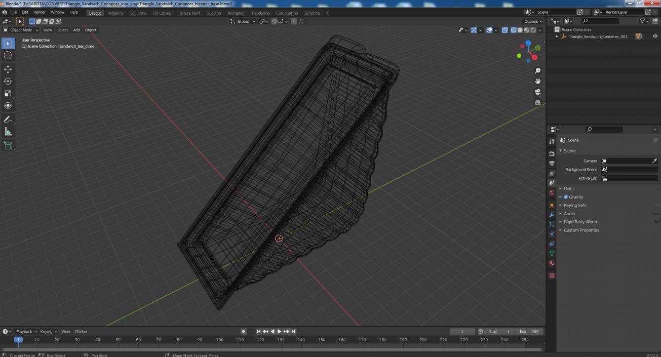 Triangle Sandwich Container 3D