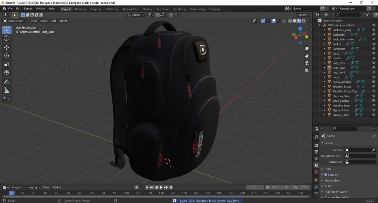 OGIO Backpack Black 3D model