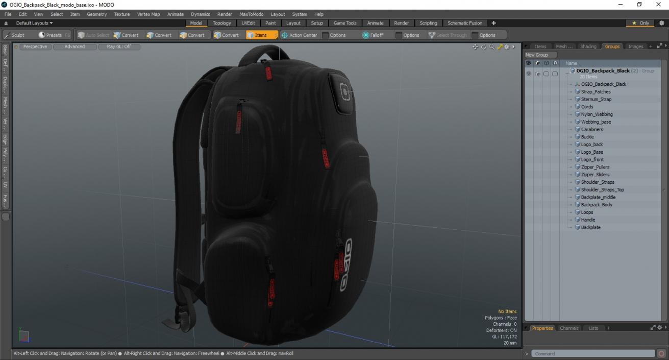 OGIO Backpack Black 3D model