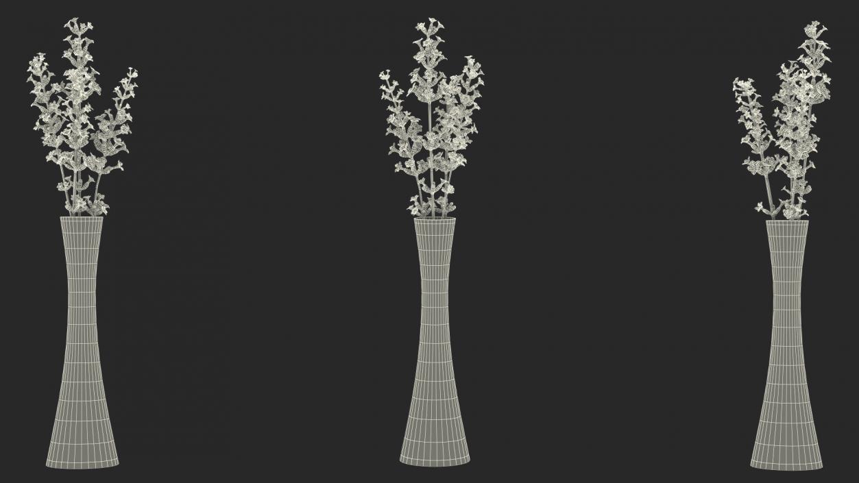 3D Vase with Lavender Flowers