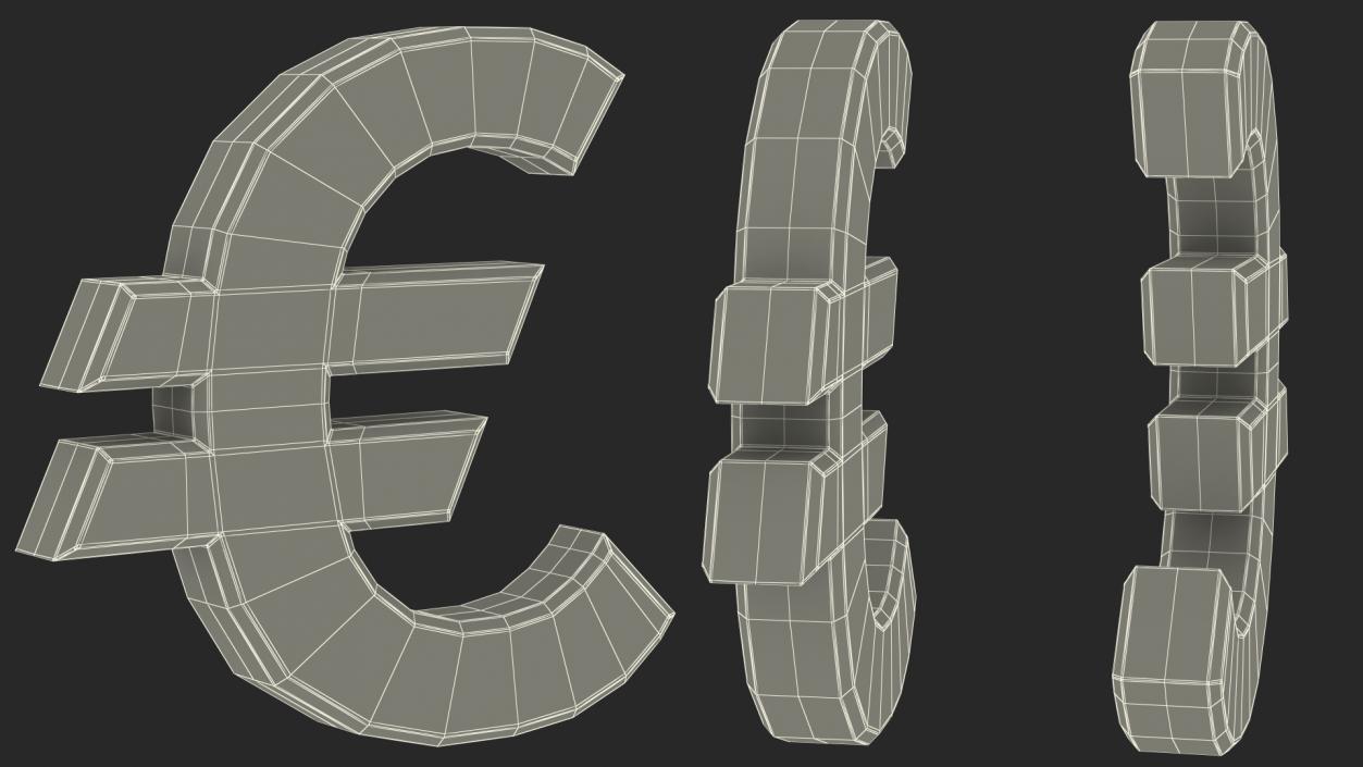 3D Euro Sign Silver