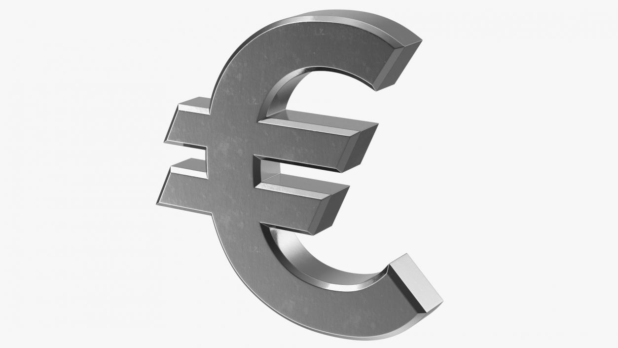 3D Euro Sign Silver