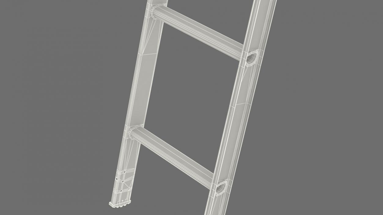 3D model Metal Attic Ladder Rigged