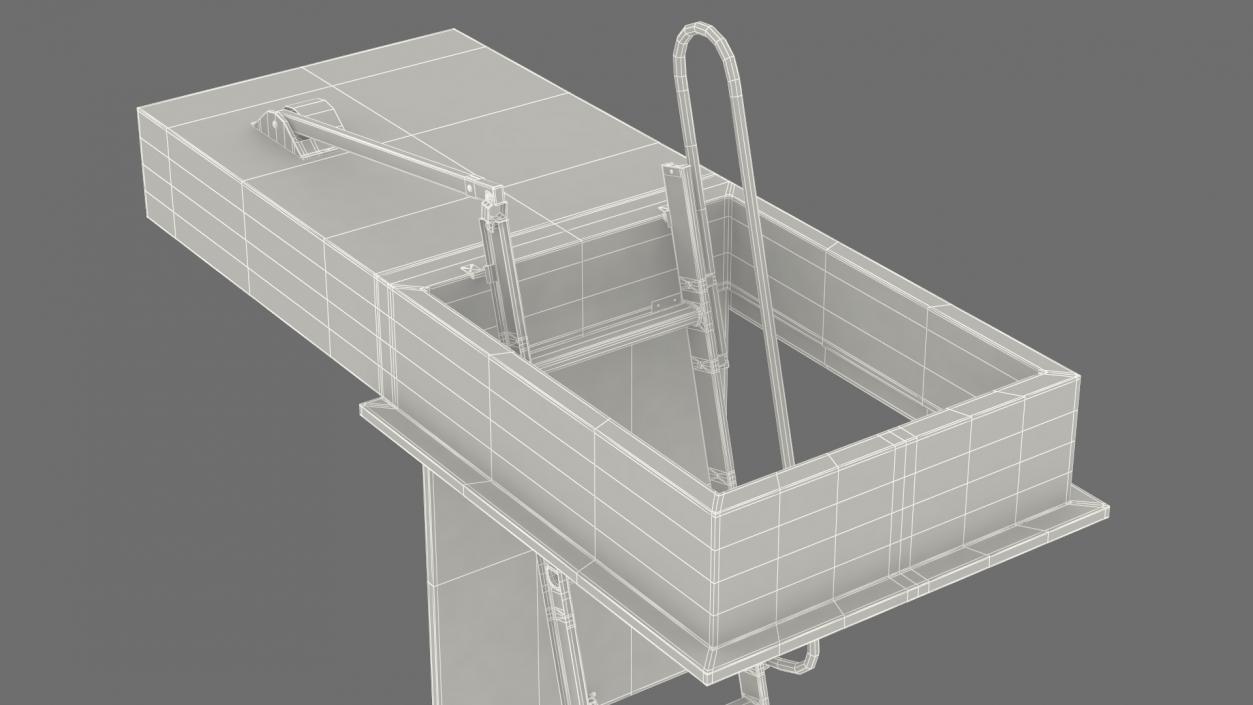 3D model Metal Attic Ladder Rigged