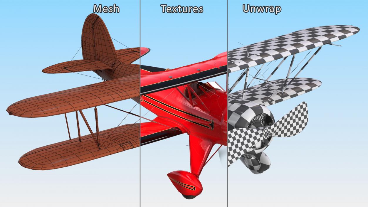 3D Spirit of 30A Coastal Biplane YMF-5 Piloted model