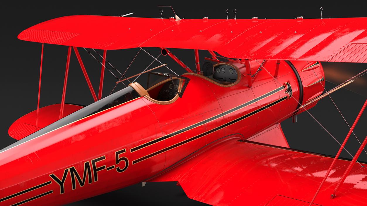 3D Spirit of 30A Coastal Biplane YMF-5 Piloted model