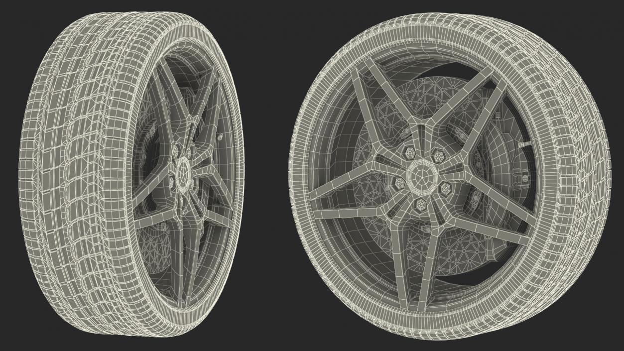 3D Sports Car Wheel