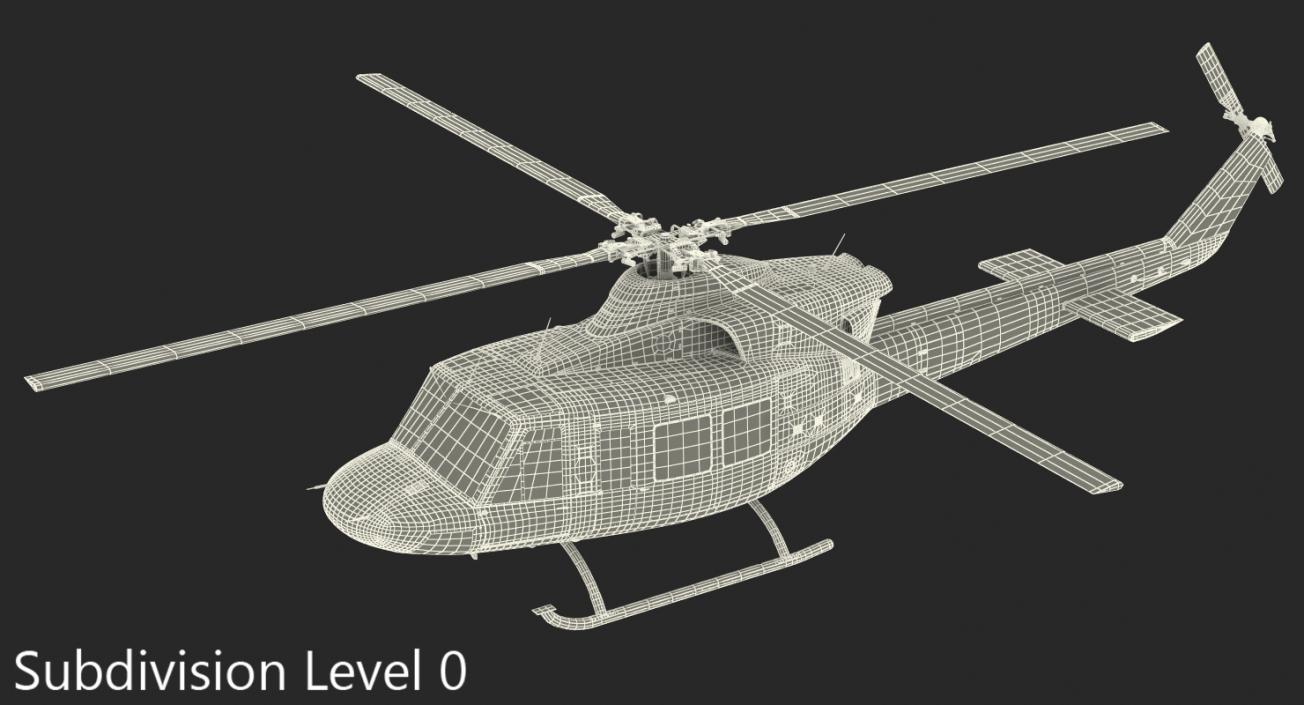 Offshore Helicopter Bell 412EP Rigged 3D