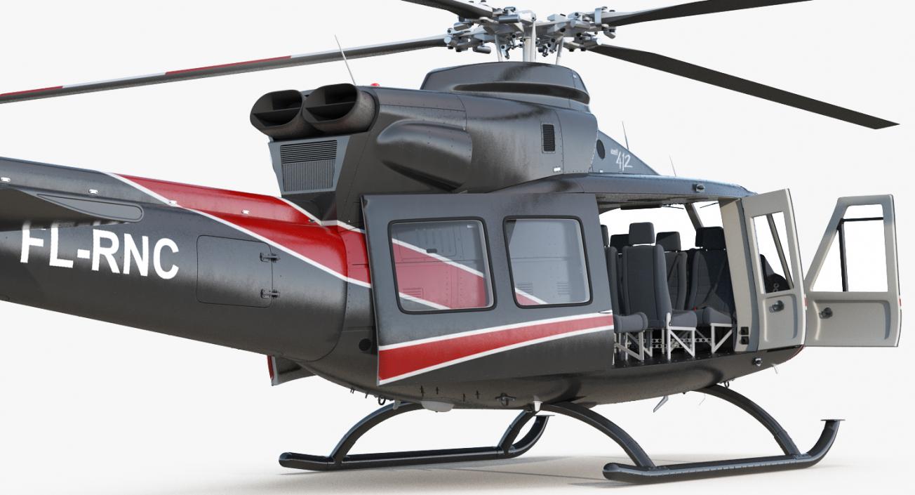 Offshore Helicopter Bell 412EP Rigged 3D