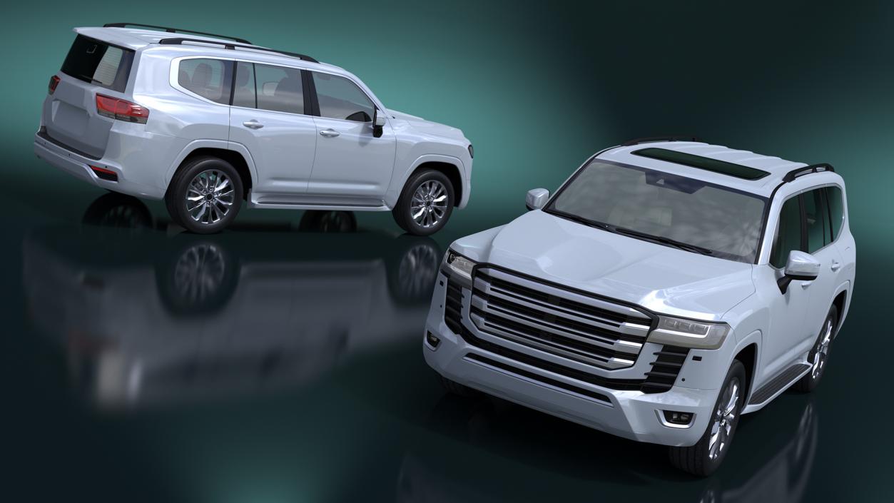 3D model White SUV Simplified