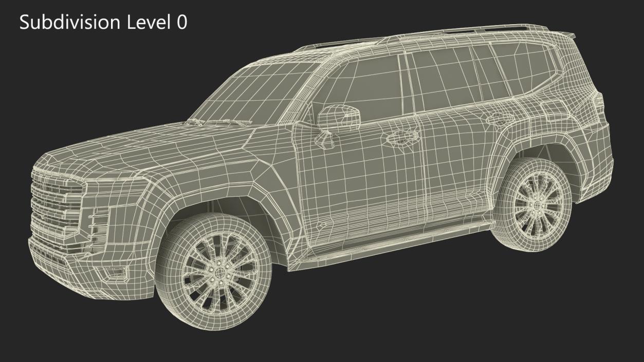 3D model White SUV Simplified