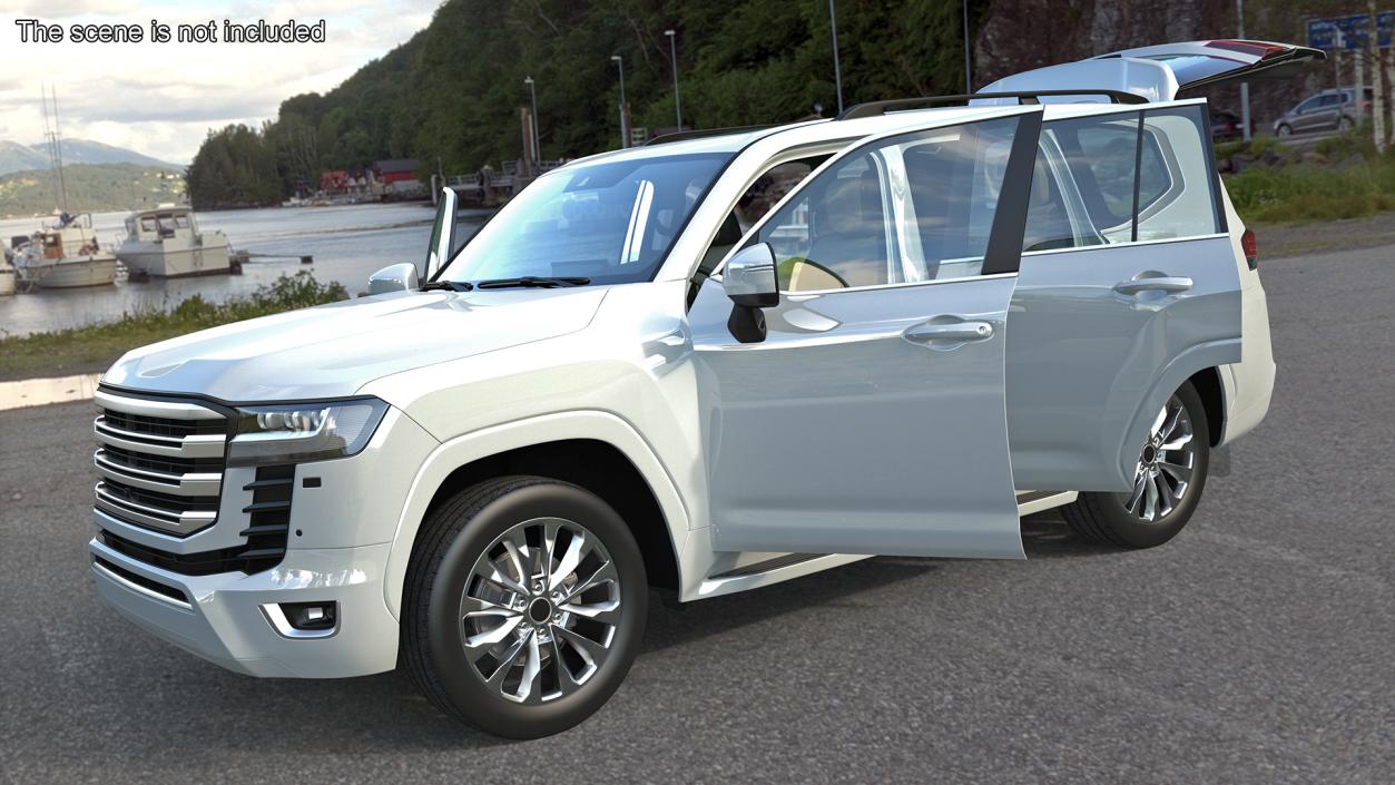 3D model White SUV Simplified