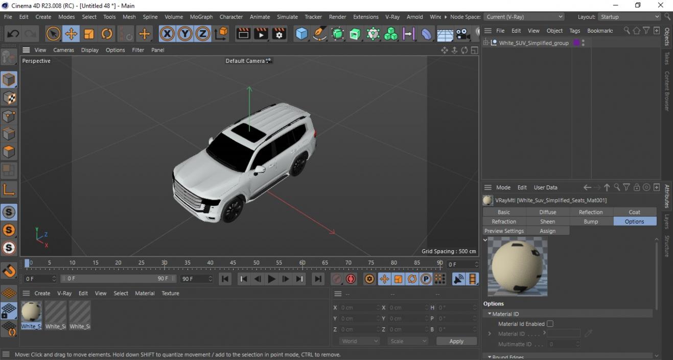 3D model White SUV Simplified