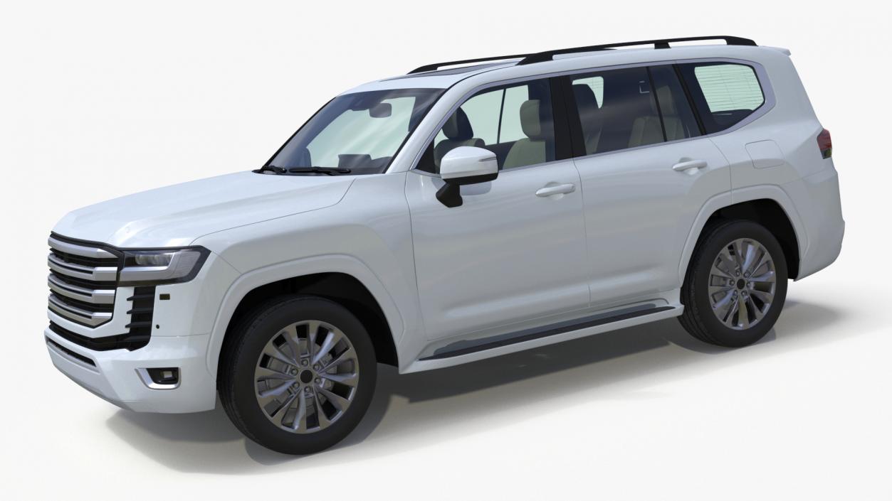 3D model White SUV Simplified