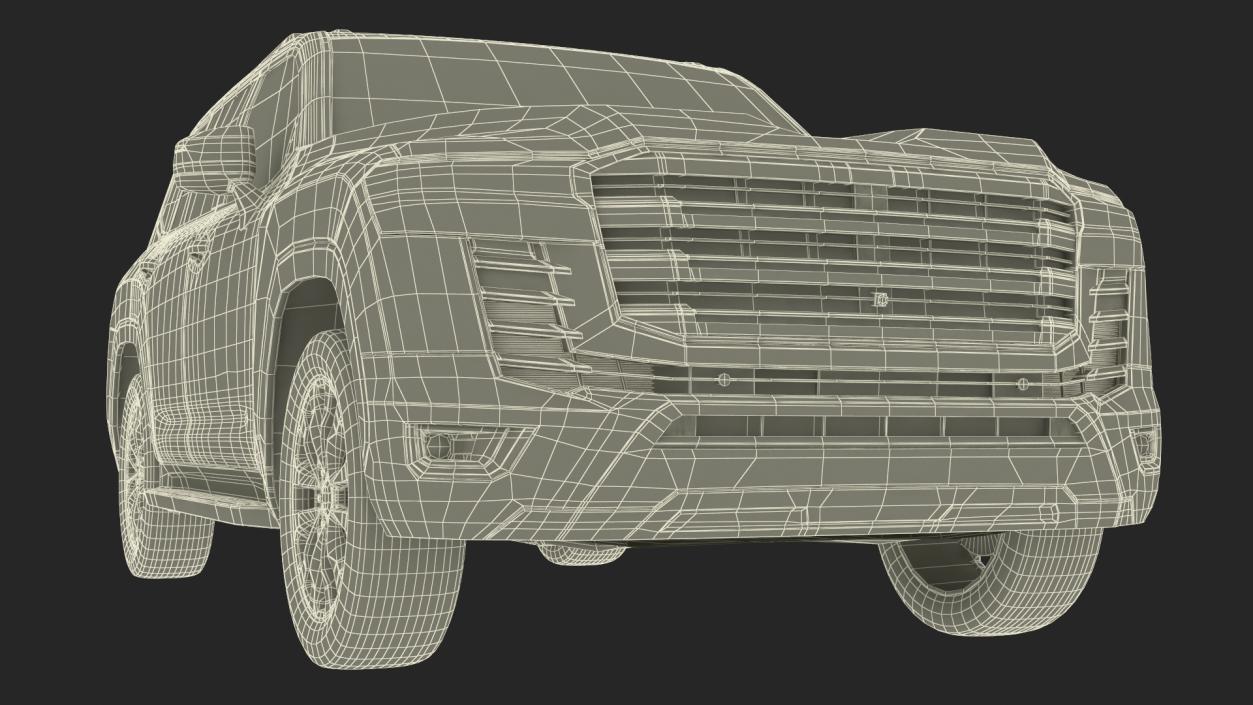 3D model White SUV Simplified