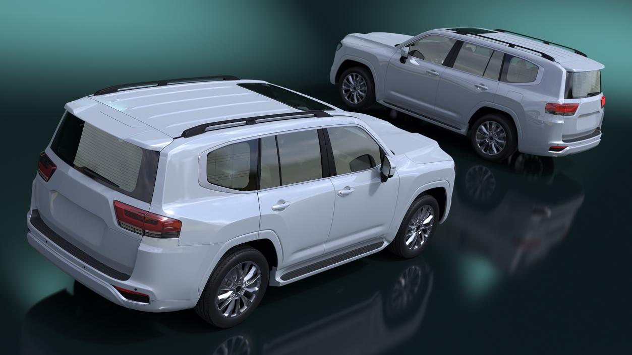 3D model White SUV Simplified