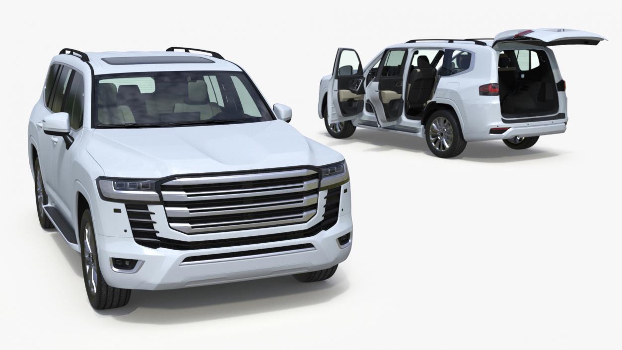 3D model White SUV Simplified