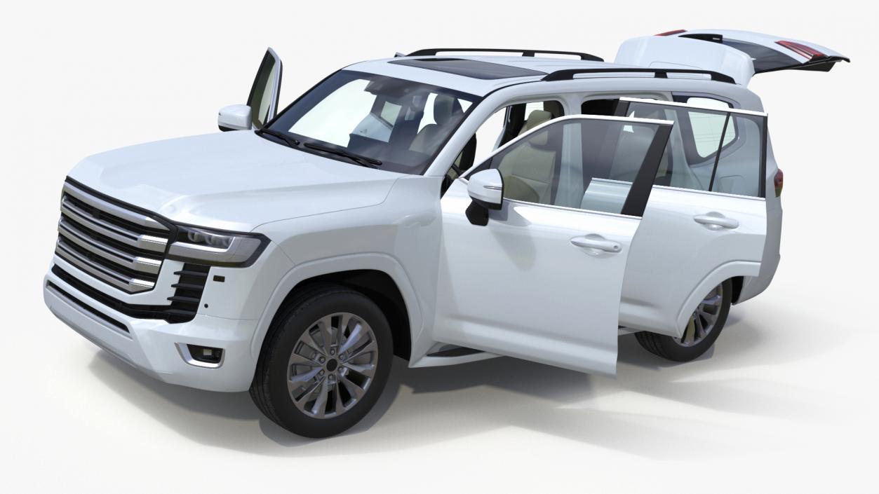 3D model White SUV Simplified