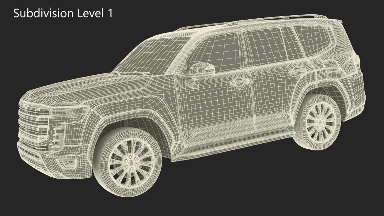 3D model White SUV Simplified