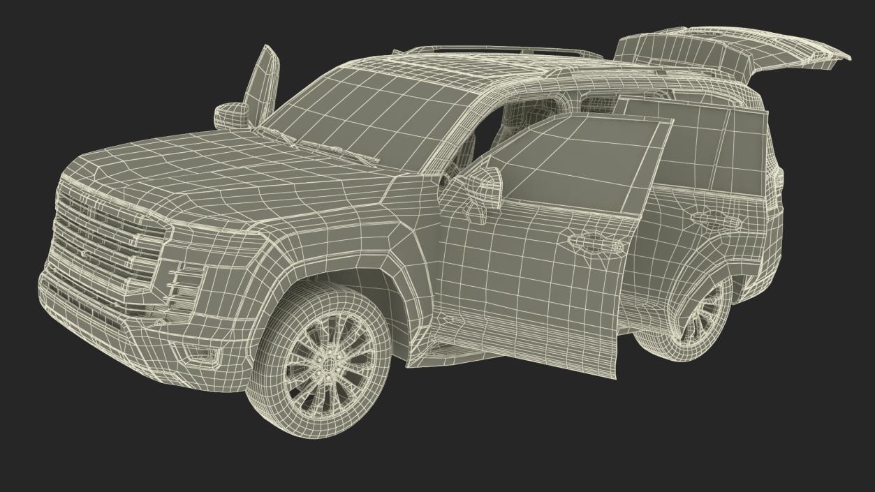 3D model White SUV Simplified