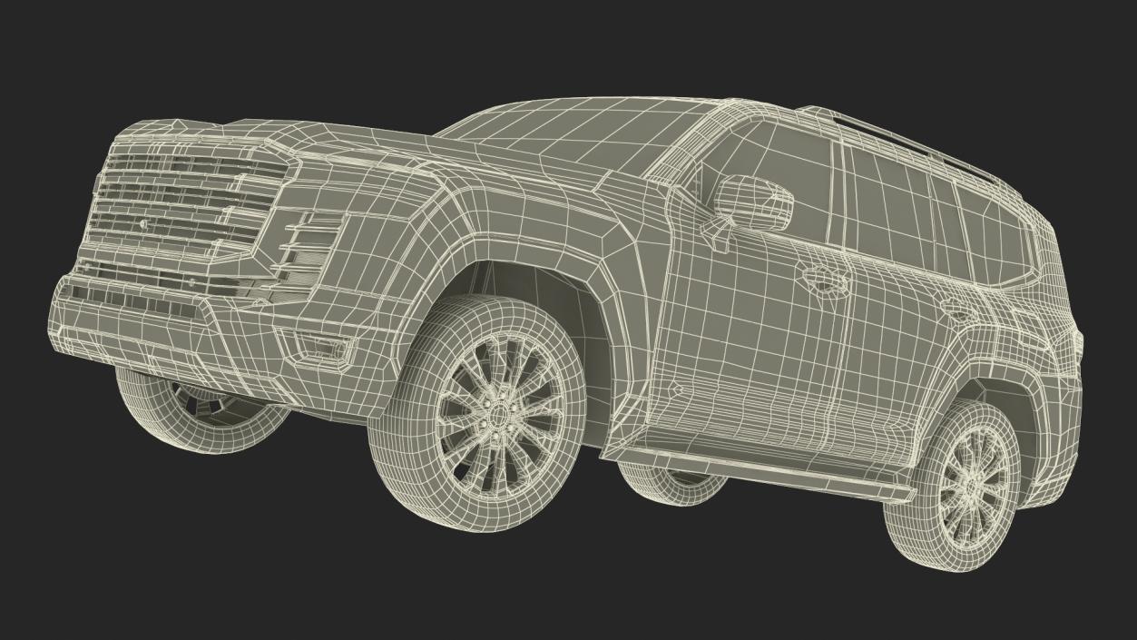 3D model White SUV Simplified