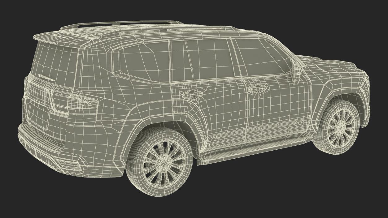 3D model White SUV Simplified