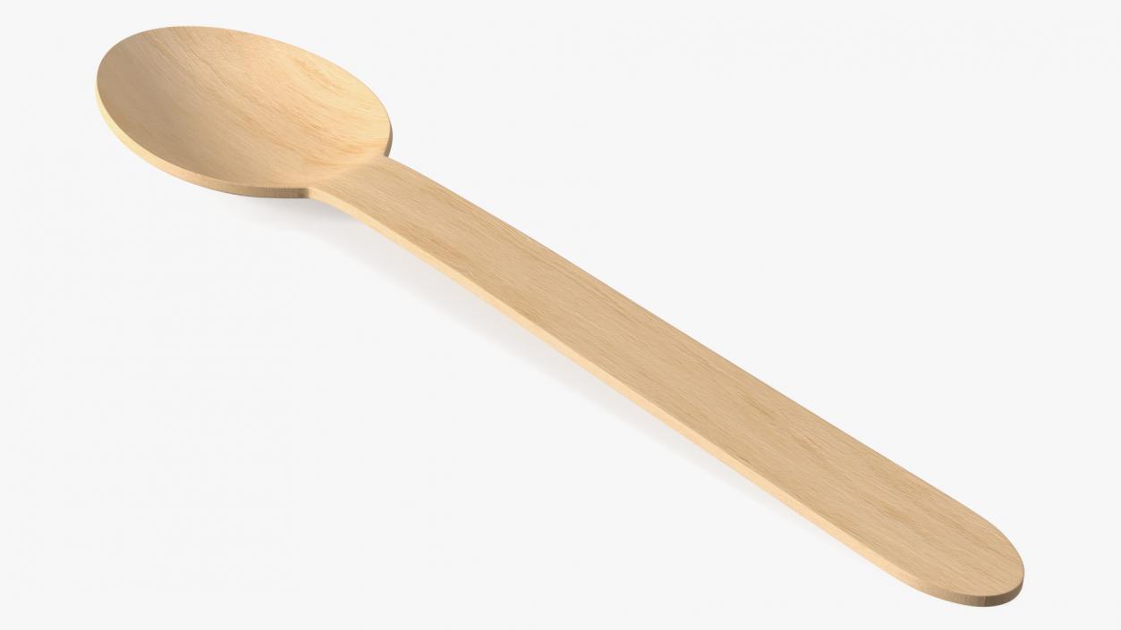 3D Disposable Wooden Spoon model