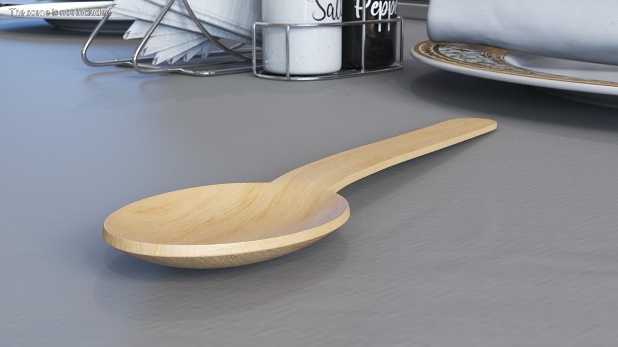 3D Disposable Wooden Spoon model