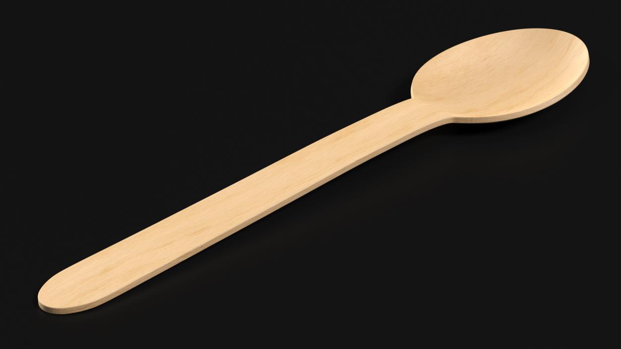 3D Disposable Wooden Spoon model