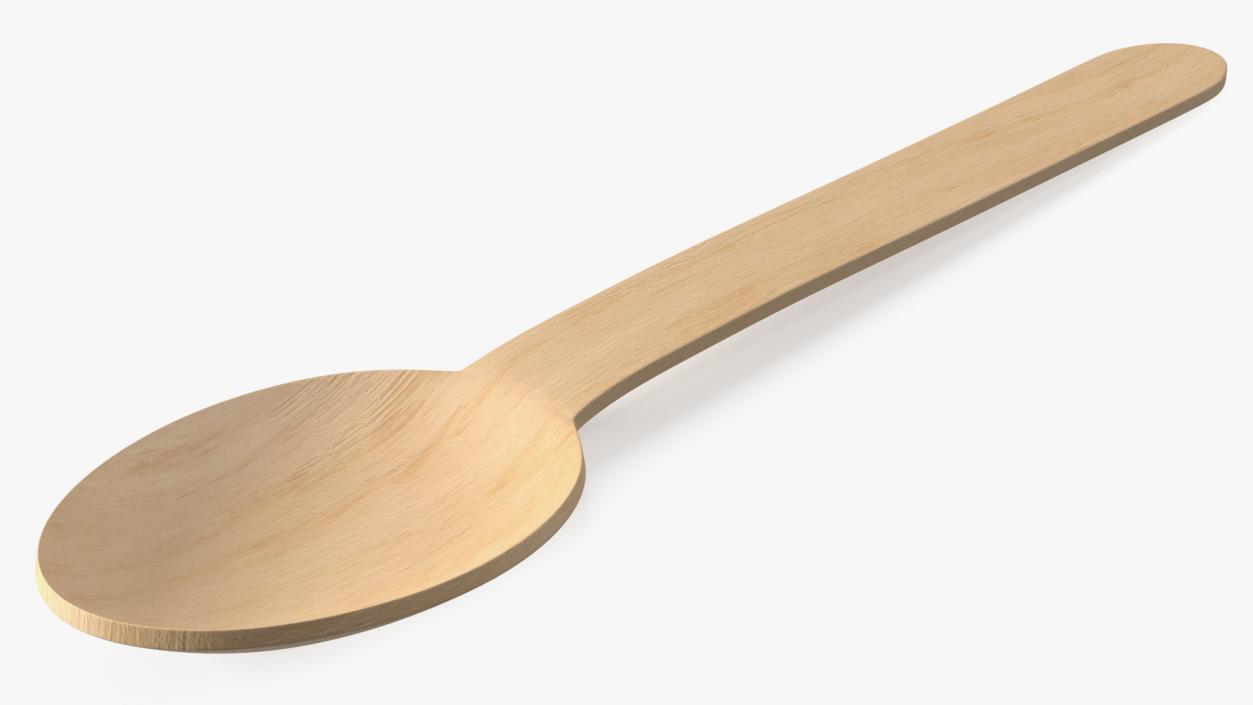 3D Disposable Wooden Spoon model