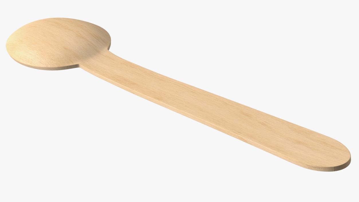 3D Disposable Wooden Spoon model