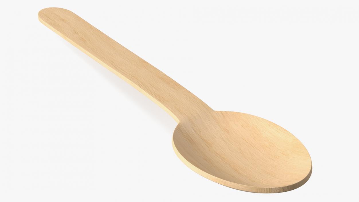 3D Disposable Wooden Spoon model