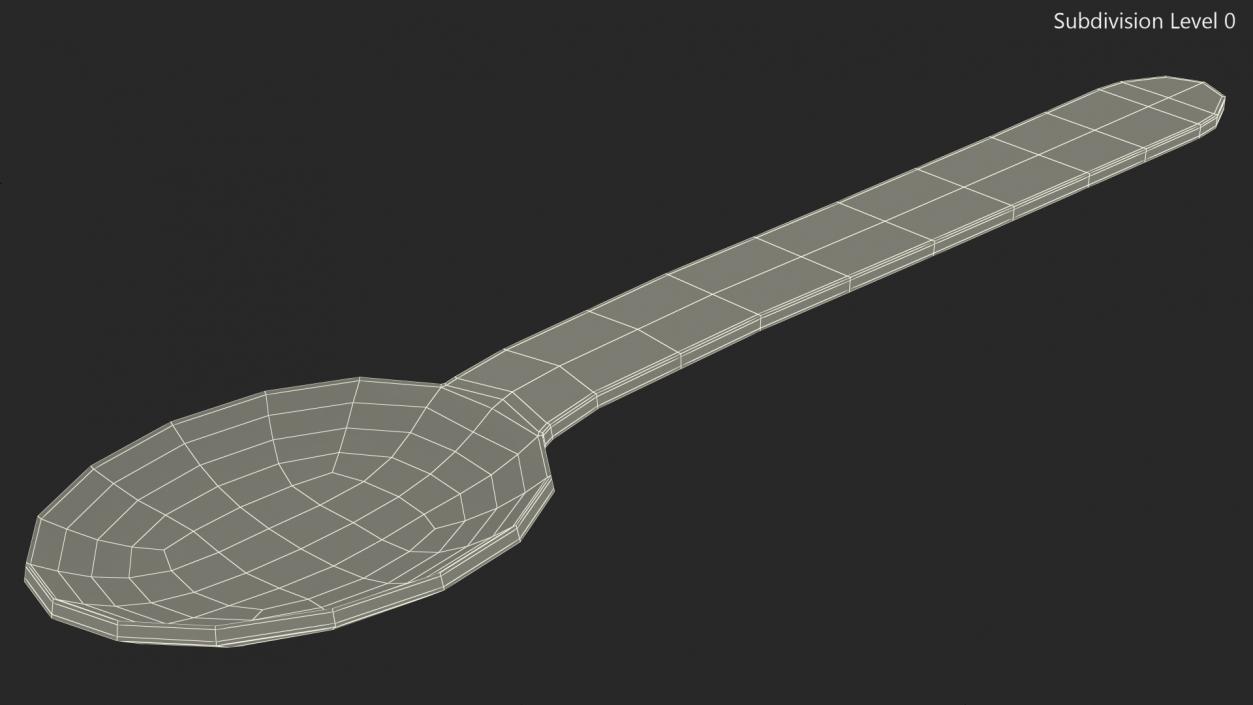 3D Disposable Wooden Spoon model