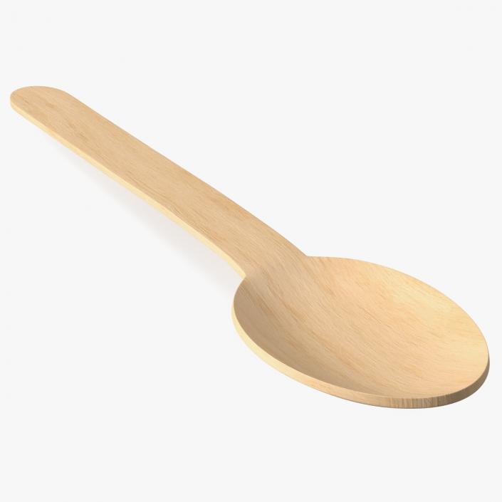 3D Disposable Wooden Spoon model