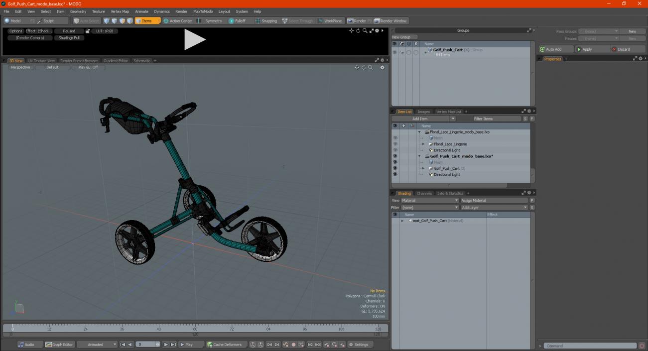 Golf Push Cart 3D model