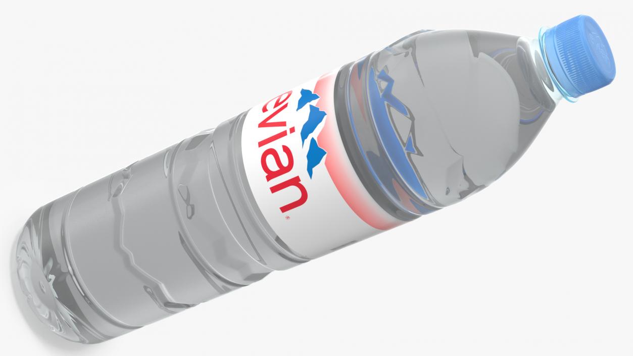 Evian Natural Mineral Water Plastic Bottle 3D