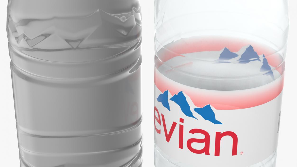 Evian Natural Mineral Water Plastic Bottle 3D