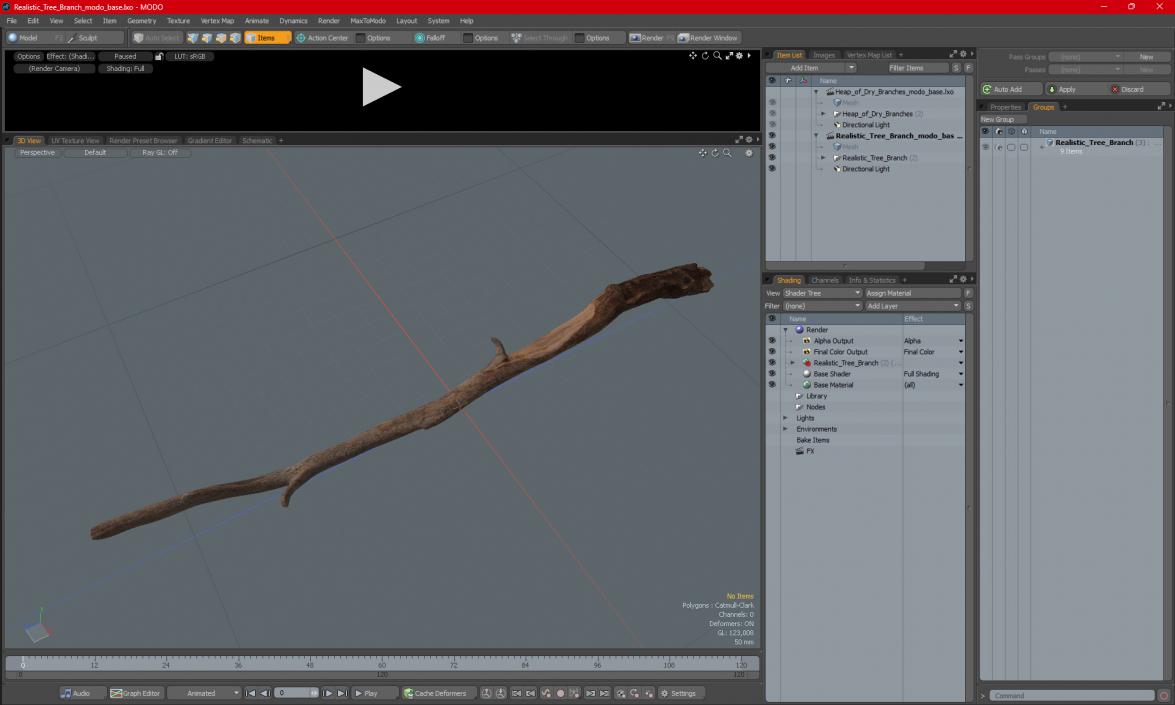 3D Realistic Tree Branch